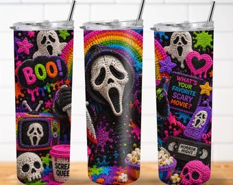 3D Knitted Ghostface PNG | Wool Effect 20oz Sublimation Design (Digital Download)