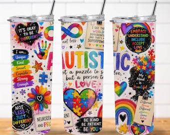 Autistic Rainbow PNG | Be You 20oz Sublimation Design (Digital Download)