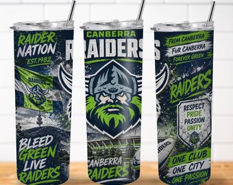 Raidered PNG | NRL Rugby Canberra 20oz Sublimation Design (Digital Download)