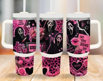 Girly Ghost 40oz Tumbler Wrap | Cute Horror Sublimation PNG  (digital download)