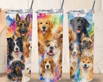 Lots of Dogs Rainbow PNG | Dog Mum 20oz Tumbler Sublimation Design (Digital Download)