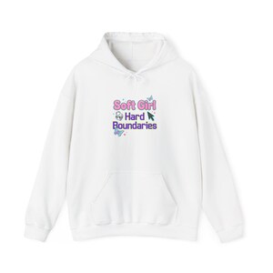 Zachte hoodie voor meisjes met harde grenzen | Y2K-slogan, felroze glitter