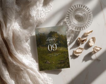 Historic Landscape Table Numbers | Old Money Wedding Decor | Editorial Seating (Digital Download)