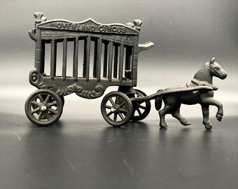 Vintage Iron Art Overland Circus Wagon and Horse - Etsy