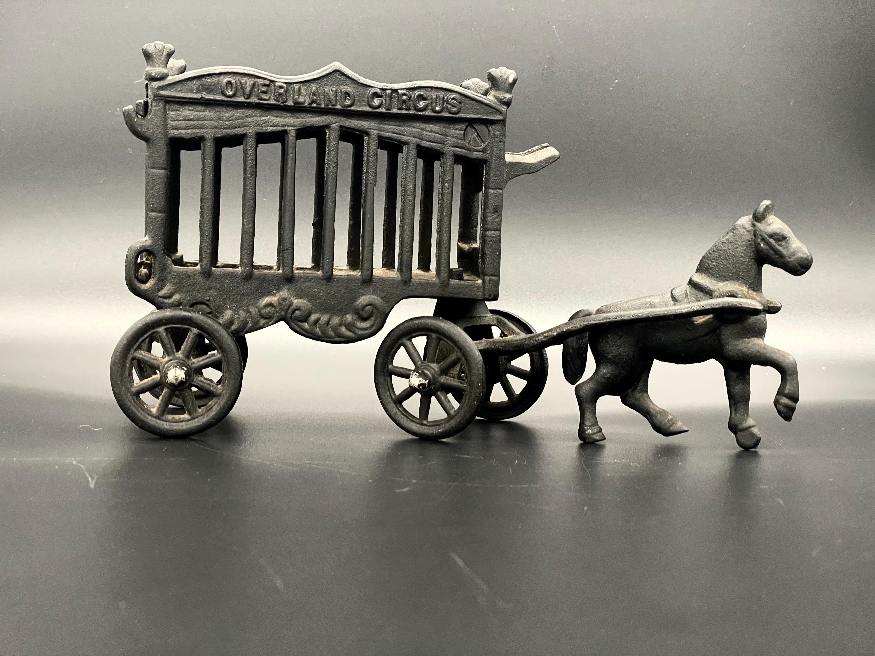 Vintage Cast Iron Coca Cola Wagon w/ Bottles, Driver