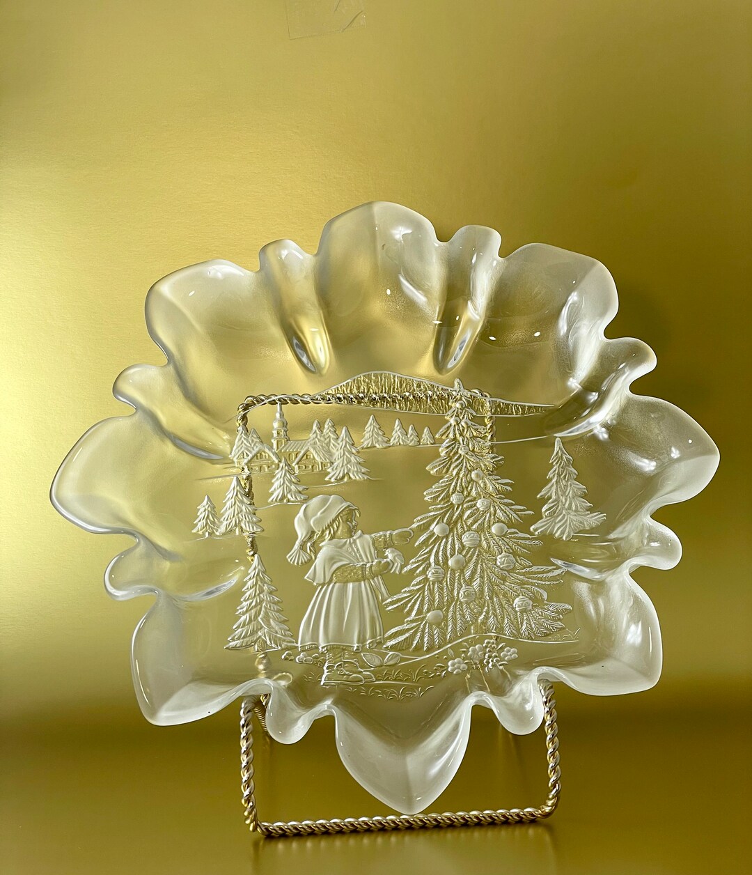 Mikasa Christmas Story Glass Platter Etsy