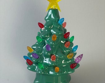 Vintage Mr Christmas Green Ceramic Christmas Tree