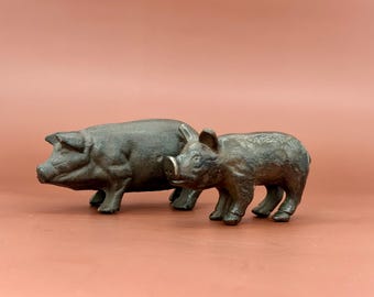 Cast Iron Pigs Set of 2
