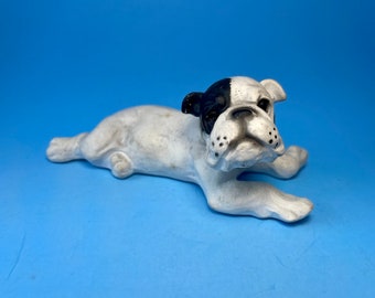 Vintage Chalkware Bulldog by Jan Allan 1940s