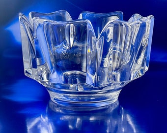 Orrefors Sweden Lars Hellsten Medium Sized 6 Panel Corona Lead