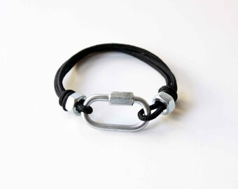 Oval Quick Link Rope Bracelet - Black