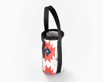 Water Bottle Holder / 16 oz Growler Holder with handle / Boho Chic Bohemian Hippie Gypsy Burner / 16 ounce Beer Bag / Large Non-insulated