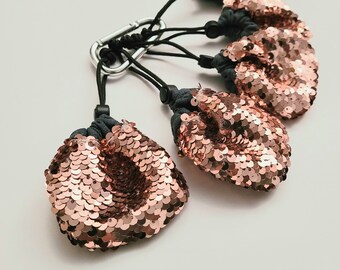 Rose Gold Sequins Fire Wick Bags - Fire Hoop - Fire Palm Torch - Fire Prop Bags