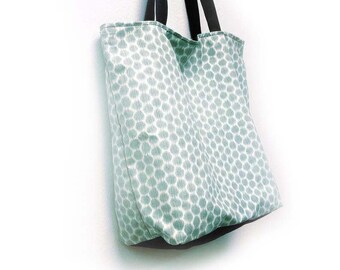 Honeycomb Large Tote Bag / Baby Diaper Bag / Yoga Tote / Reusable Shopping Bag / Gym / Beach / Picnic / Grey / Blue