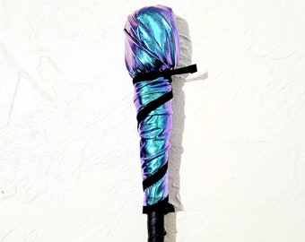 Blue Purple Metallic Wick Wraps - Fire Staff Covers - Practice with Wick Protection - Contact Staff Double Staff - Avoid soot stains