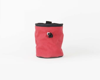 Simple Cotton Canvas Climbing Chalk Bag - Auburn Red - Rock Climbing - Gift - Minimalist - Chalk Holder - Pouch - Drawstring Bag - Sack