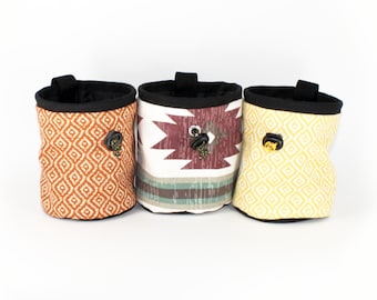 Sunshine Yellow / Small Dog Treat Bag / Training Pouch / Climbing Chalk Bag / Car Waste Basket / Reusable MOOP Bag / Boho Chic Bohemian