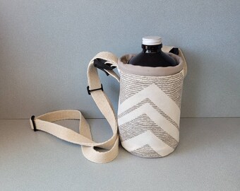 16 Ounce Insulated Growler Holder / Kombucha / Beer / Nalgene Water Bottle / with Crossbody Straps / Buckles to Attach to Bike Handle Bars