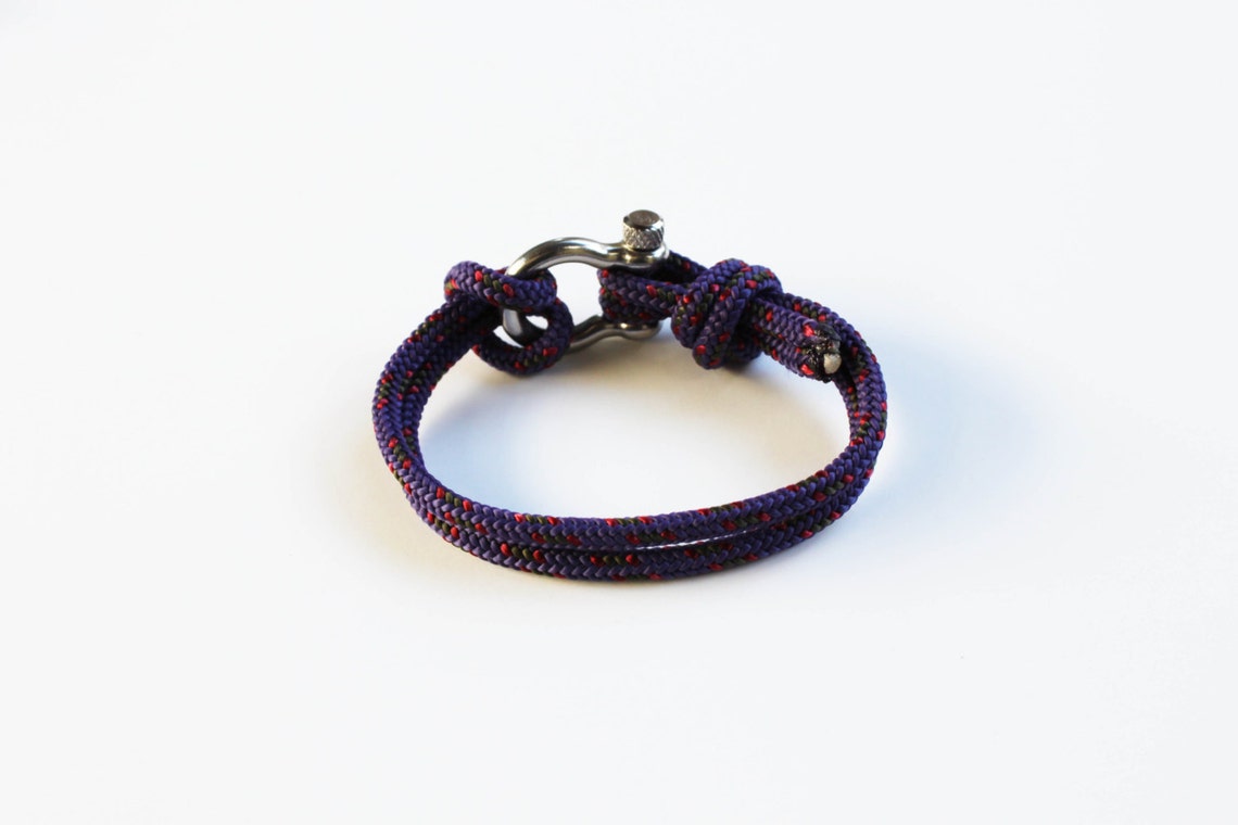 Bow Shackle Nautical Bracelet Purple Etsy