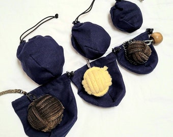 Linen Fire Dart Wick Cover / Practice / Keep Wick Clean for Storage / Protect Wicks / Fire Prop or Performance / Navy Blue Grey