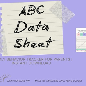 ABC Verhaltens-Tracking-Chart | ABA Datenblatt für Eltern (Instant Download)