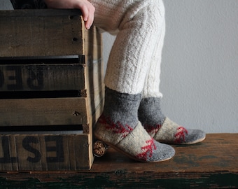 Children's Wool Slippers, Child's Wool Slipper, Youth Wool Slippers