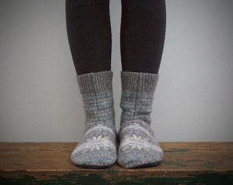 Pantuflas de lana para mujer, Pantuflas de lana de fieltro, Pantuflas de lana para mujer con suela de cuero, Pantuflas de lana tipo calcetín, Pantuflas de mujer, Pantuflas de lana