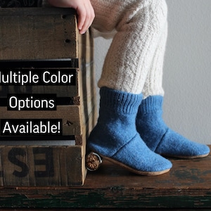 Children&#39;s Wool Slippers, Child&#39;s Wool Slipper, Youth Wool Slippers, Felted wool slipper, Montessori slipper