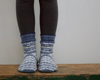 Pantuflas de lana afieltrada para mujer, Pantuflas de lana, Pantuflas de mujer con suela de cuero, Pantuflas de lana para mujer, Pantuflas de mujer, Zapatos de casa