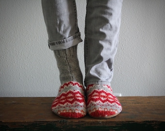 Men's Wool Slippers, Wool Slippers, Men's Slipper Socks, Men's Wool Slipper with Leather Sole, Men's Slippers
