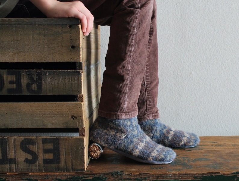 Children's Felted Wool Slipper, Boys wool slipper, Girls wool slipper, Childrens wool image 1