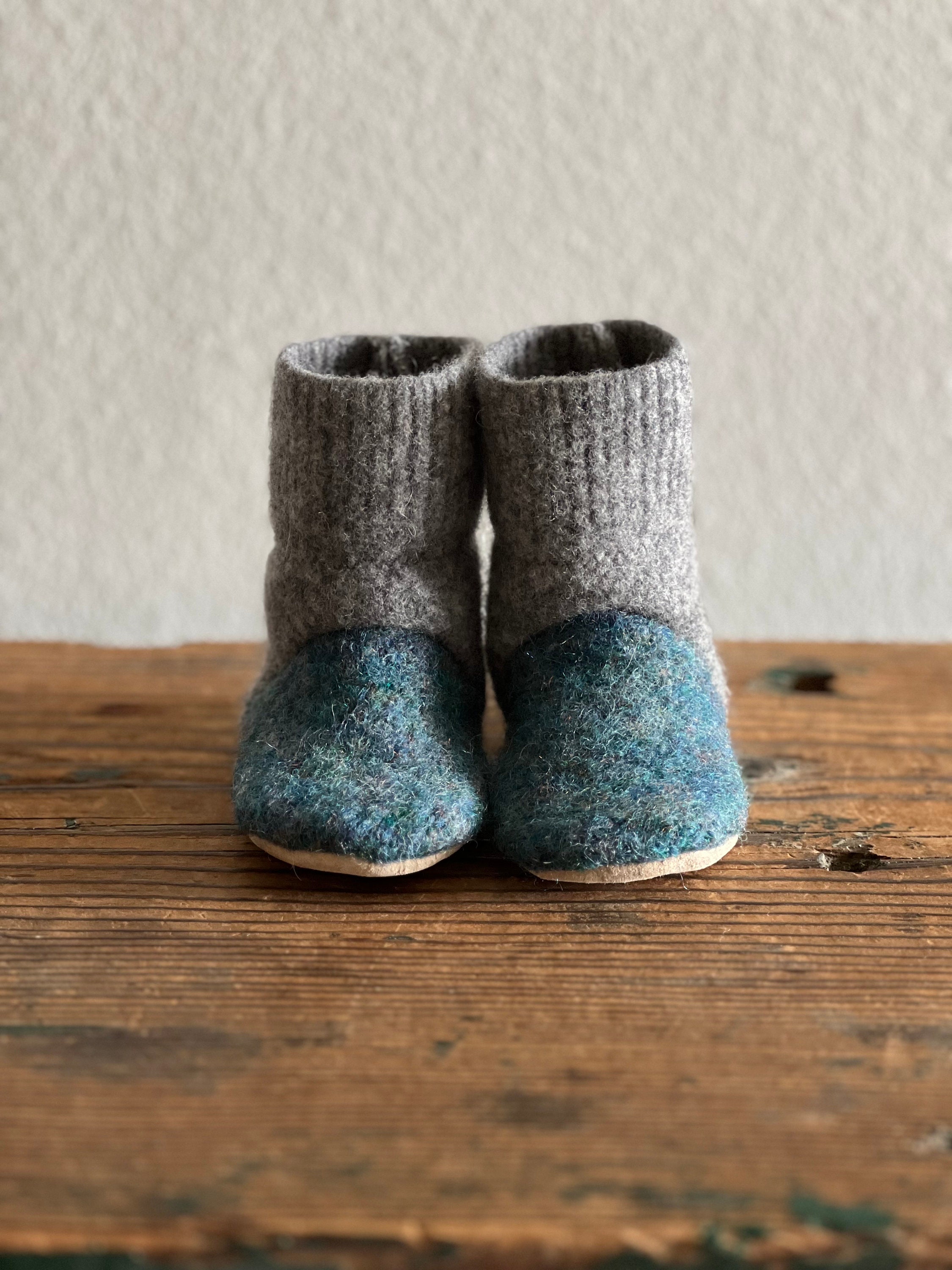 Sustainable Wool Slipper Socks, Kids Medium, 11-13, Age 4.5 to 6.5