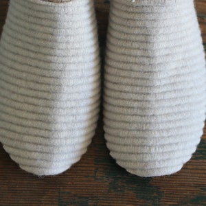 Women's Wool Slippers, felted wool slippers, Women's leather sole slipper, Various Colors, wool slipper image 6