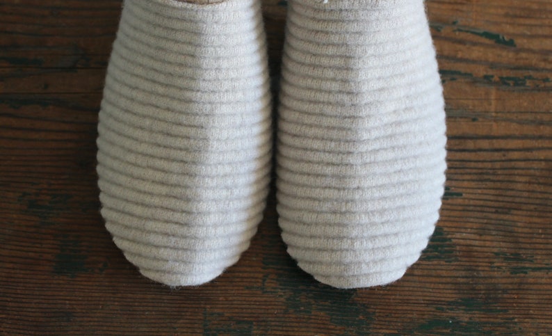 Women's Wool Slippers, felted wool slippers, Women's leather sole slipper, Various Colors, wool slipper image 6