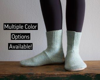 Solid Color Wool Slippers, Men's Felted Wool Slippers,Wool Slipper, Men's Wool Slippers,Neutral Slippers, Men's Lambswool slippers