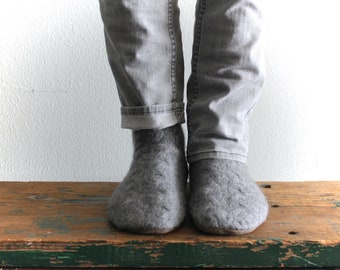 Mens Cashmere Slippers. Upcycled Cashmere Slipper , Mens slippers, Mens Wool Slipper, Mens Slipper Sock with leather sole