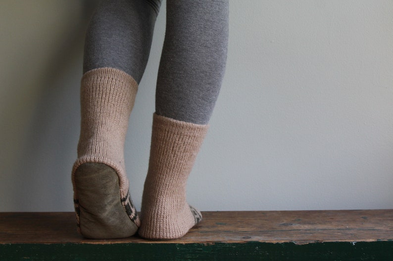 mukluks wool slipper socks with leather sole