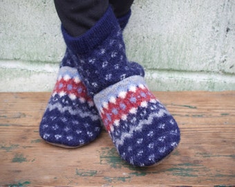 Children&#39;s Wool Slippers, Child&#39;s Wool Slipper, Youth Wool Slippers