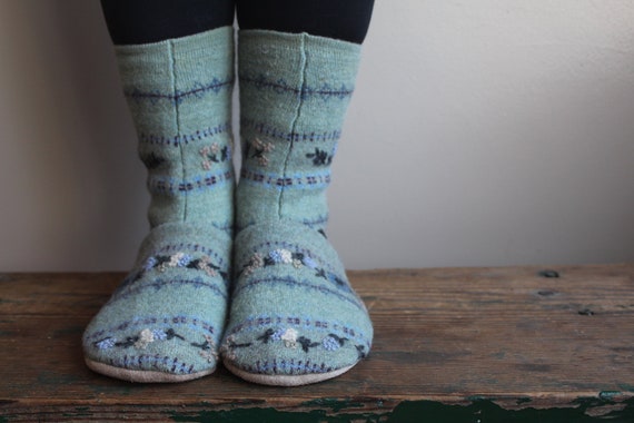 Women's Wool Slippers, Felted Wool Slippers, Wool Slippers With