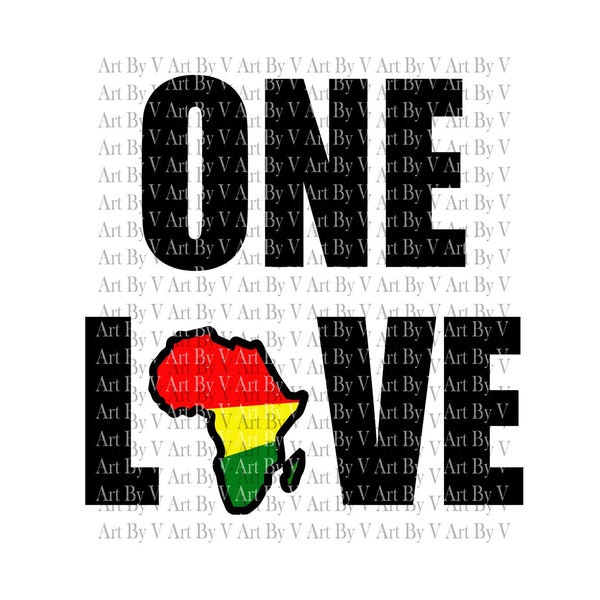 SVG, One Love, Africa, Reggae music, Bob Marley, One love svg, pdf png jpg, cricut silhouette Digital Download