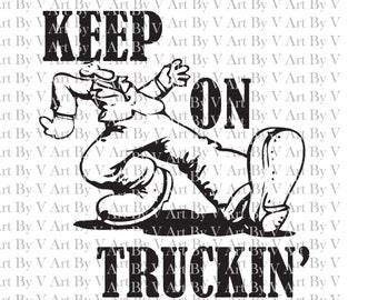 SVG, Keep on Truckin ' vintage 70's, svg vintage, svg des années 1970, Old School svg, pdf png jpg, silhouette cricut Téléchargement numérique