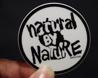 Waterproof Vinyl Natural By Nature Sticker, Black Women, Natural Hair Sticker for laptop, water bottle, hydroflask, vinyl sticker, sticker