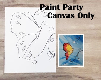 DIY Paint Party Butterfly Canvas Panel ONLY, Paint Party, Sip and Paint Party, Pre made Painting, Outlined Canvas Paint and Sip