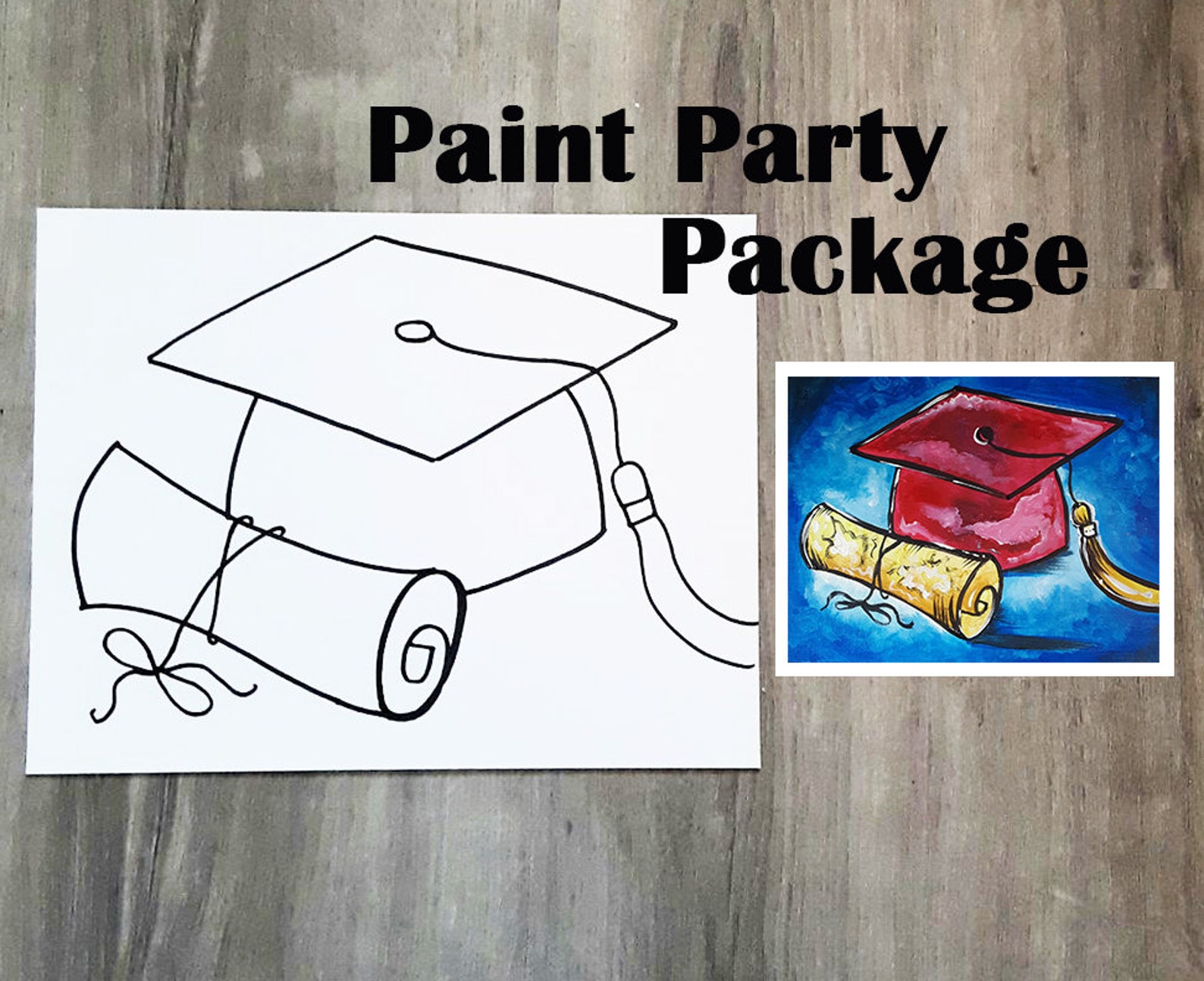 Graduation Paint Party PACKAGE Sip and Paint Premade Etsy