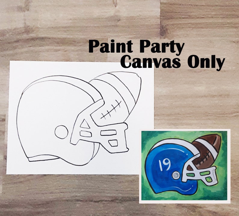 DIY Paint Party Football Helmet Canvas Panel ONLY W/ VIDEO Etsy