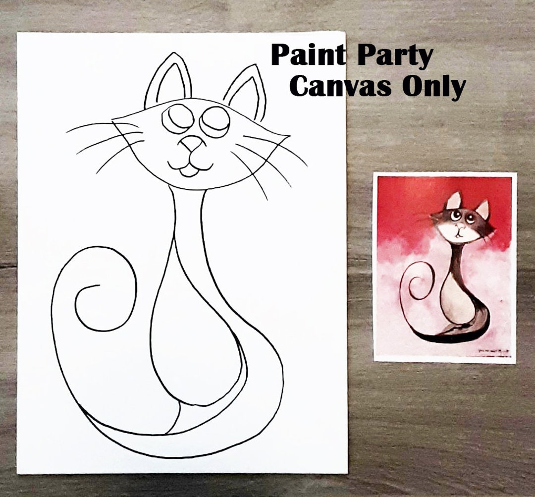 DIY Paint Party Siamese Cat Canvas Panel ONLY, Paint Party, Sip and ...
