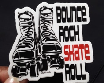 Waterproof Vinyl, Roller Skate, Old School Skates, Skating Sticker for laptop, water bottle, hydroflask, vinyl sticker, laminated sticker