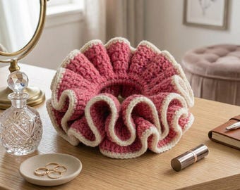 Crochet Scrunchie Pattern PDF, DIY Hair Tie Cover PDF, Digital Download.
