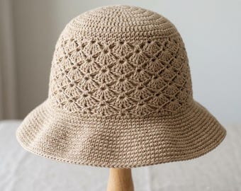 Häkeln Sie Sonnenhut Muster PDF, Häkeln Sie Fischerhut Muster Frauen, Easy Shell Stitch Sommerhut PDF, Instant Download