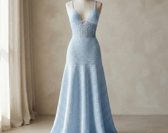 Crochet Flora Lace Maxi Dress Pattern PDF, Boho Summer Dress Crochet Pattern, Digital Download.